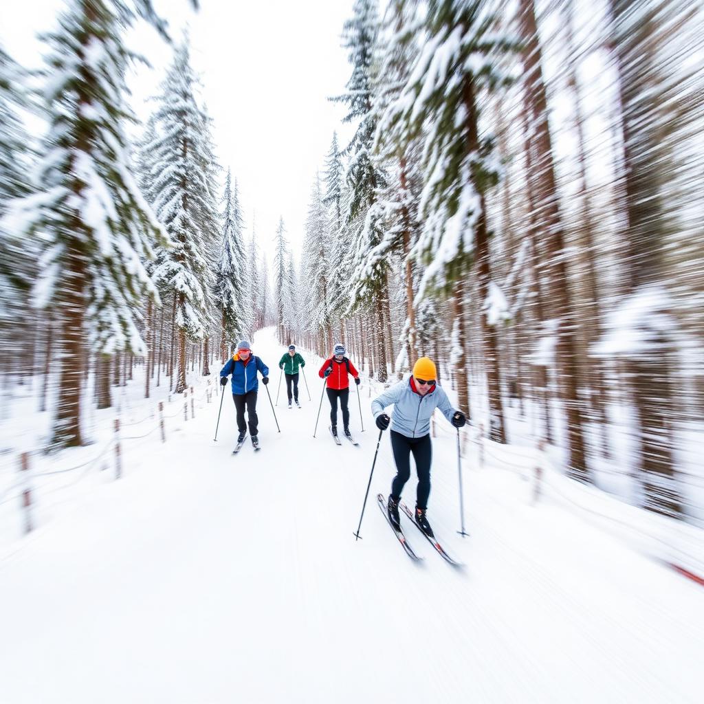 Skilanglauf im Winterwald